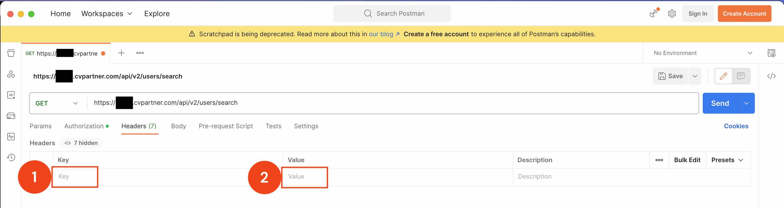Postman Headers panel with a Content-Type key set to the application/json value